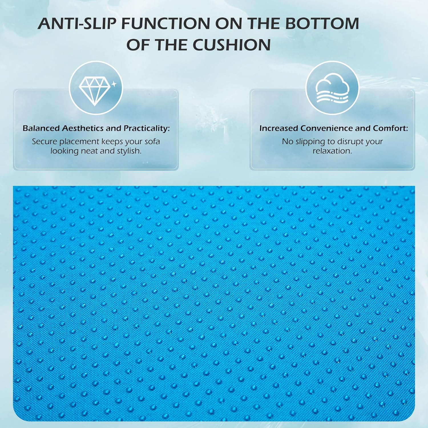 Outdoor Replacement Cushions for 6-Seat Patio Conversation Sets, Sky Blue | Homrest