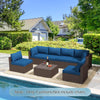 Homrest patio furniture cushions for 6 seat outdoor conversation set, navy blue