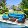 Outdoor Replacement Cushions for 6-Seat Patio Conversation Sets, Sky Blue | Homrest