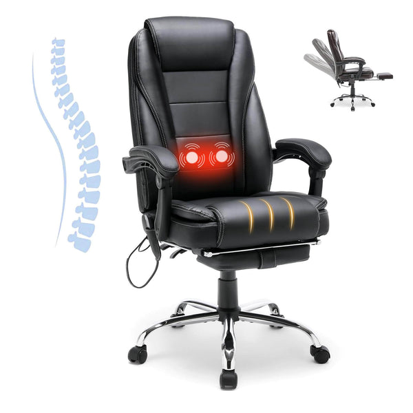 Ergonomic Big and Tall Massage and Heated Executive Office Chair Black | Homrest Furniture