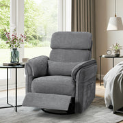 HOMREST Power Swivel Rocking Recliner Chair with Adjustable Headrest and Armrests for Living Room, Nursery, Gray