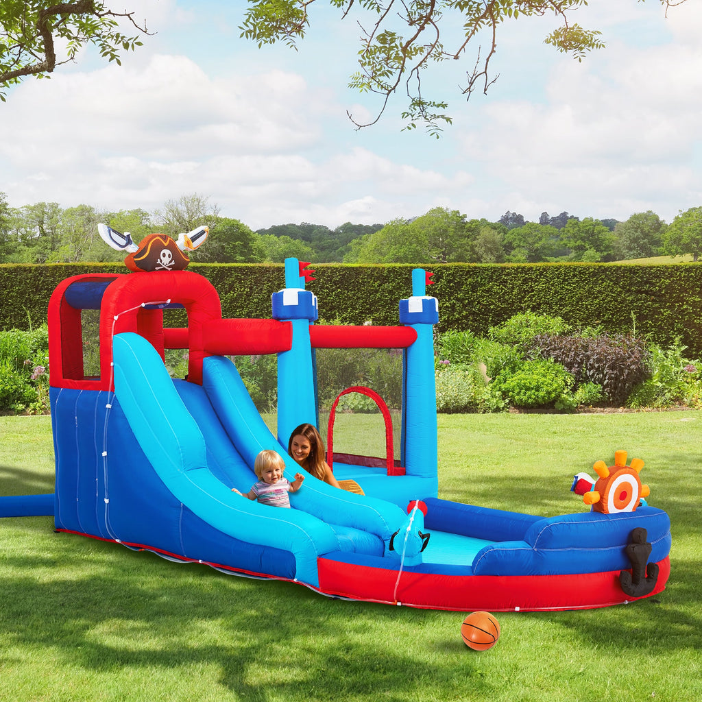 Homrest Inflatable Bounce House, Bounce House with Water Slide for Kid