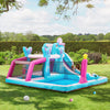 Homrest Inflatable Bounce House, Bounce House with Water Slide for Kids 3-8, Water Slide Bounce House with a Mermaid Shape, Volleyball Match, Trampoline, Water Gun Competition, Storage Bag, 480W Blower for Outdoor Backyard