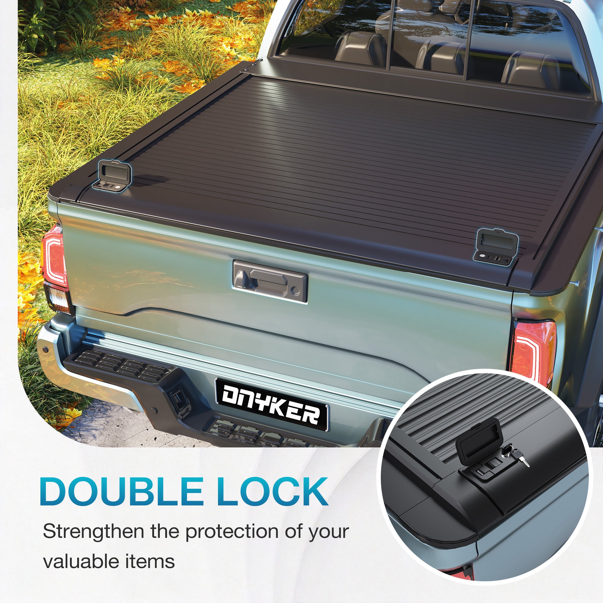 HOMREST Retractable Truck Bed Tonneau Cover for 2015-2026 Chevy Silverado/GMC Sierra 1500 (5'8" /69" Bed) Retractable Hard Truck Bed Cover with Key Lock & LED Light, Aluminum Matte Black