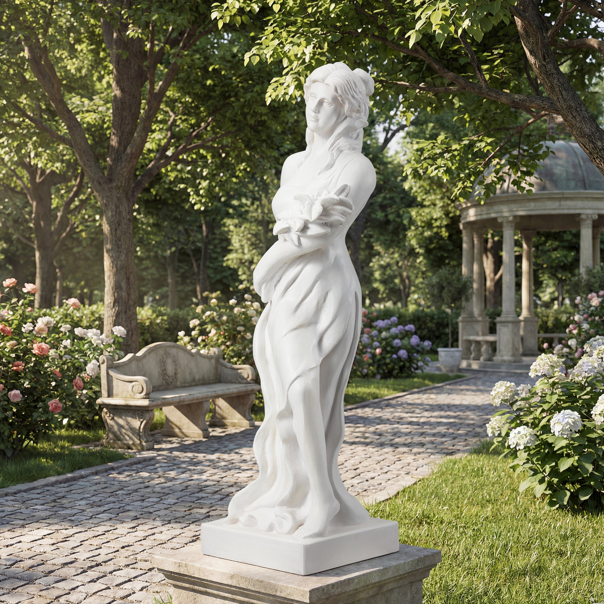 HOMREST Adalberta Weather-Resistant Magnesium Oxide Religious Statue, 32.5" H X 9.5'' W X 9.5'' D