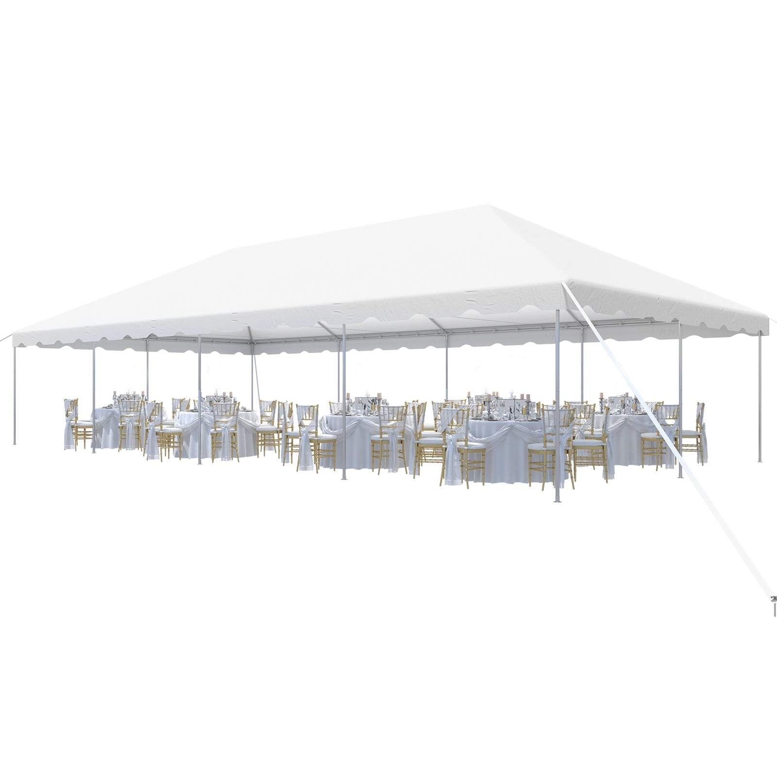 HOMREST 20x40 FT Outdoor Party Tent with expandable sidewall (sold separately), Heavy Duty Weekend Canopy with Carry Bags, 480GSM PVC Large Tent for Commercial Events, Parties, Weddings, White