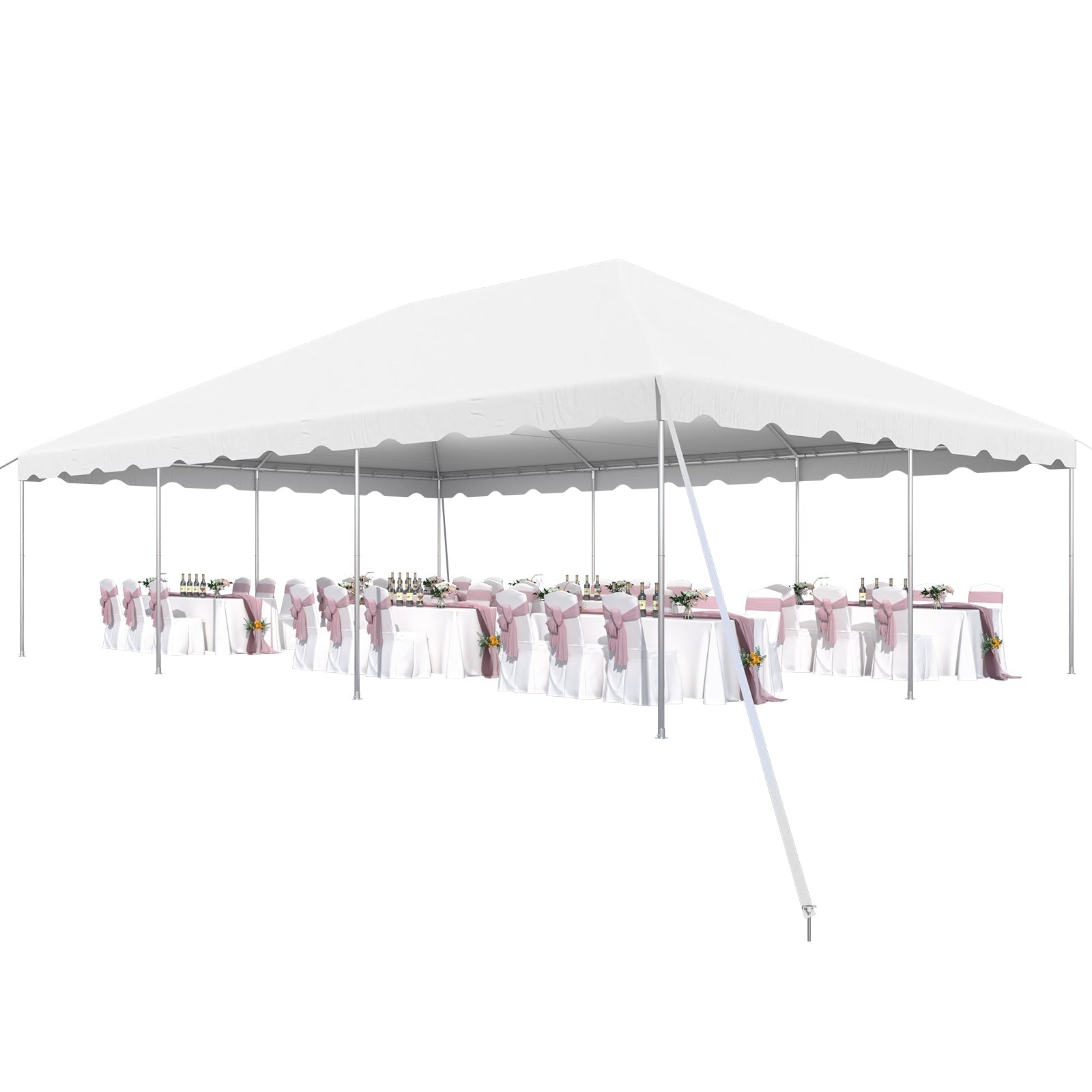 HOMREST 20x30 FT Outdoor Party Tent with expandable sidewall (sold separately), Heavy Duty Weekend Canopy with Carry Bags, 480GSM PVC Large Tent for Commercial Events, Parties, Weddings, White