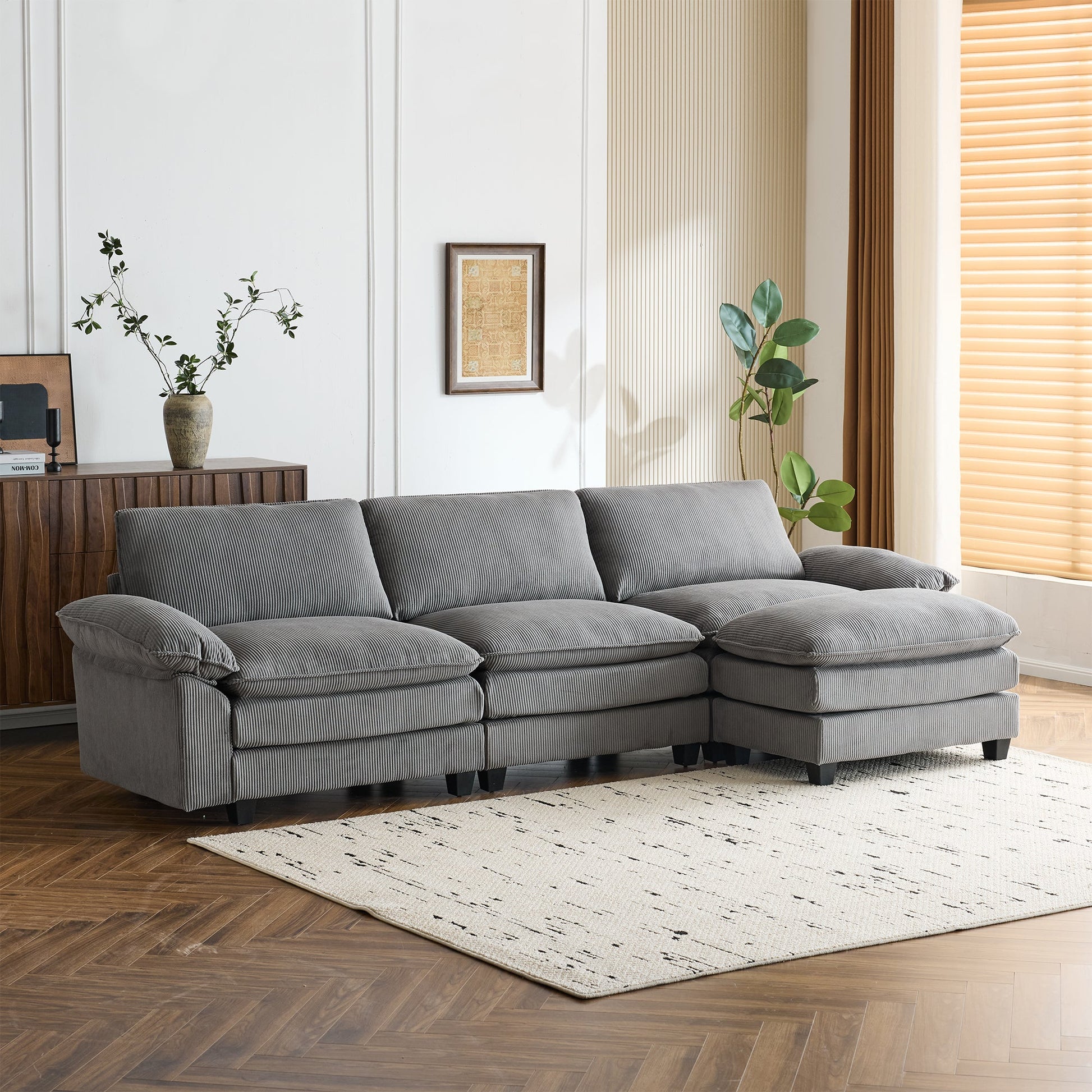 grey-sectional-sofa-with-ottoman​