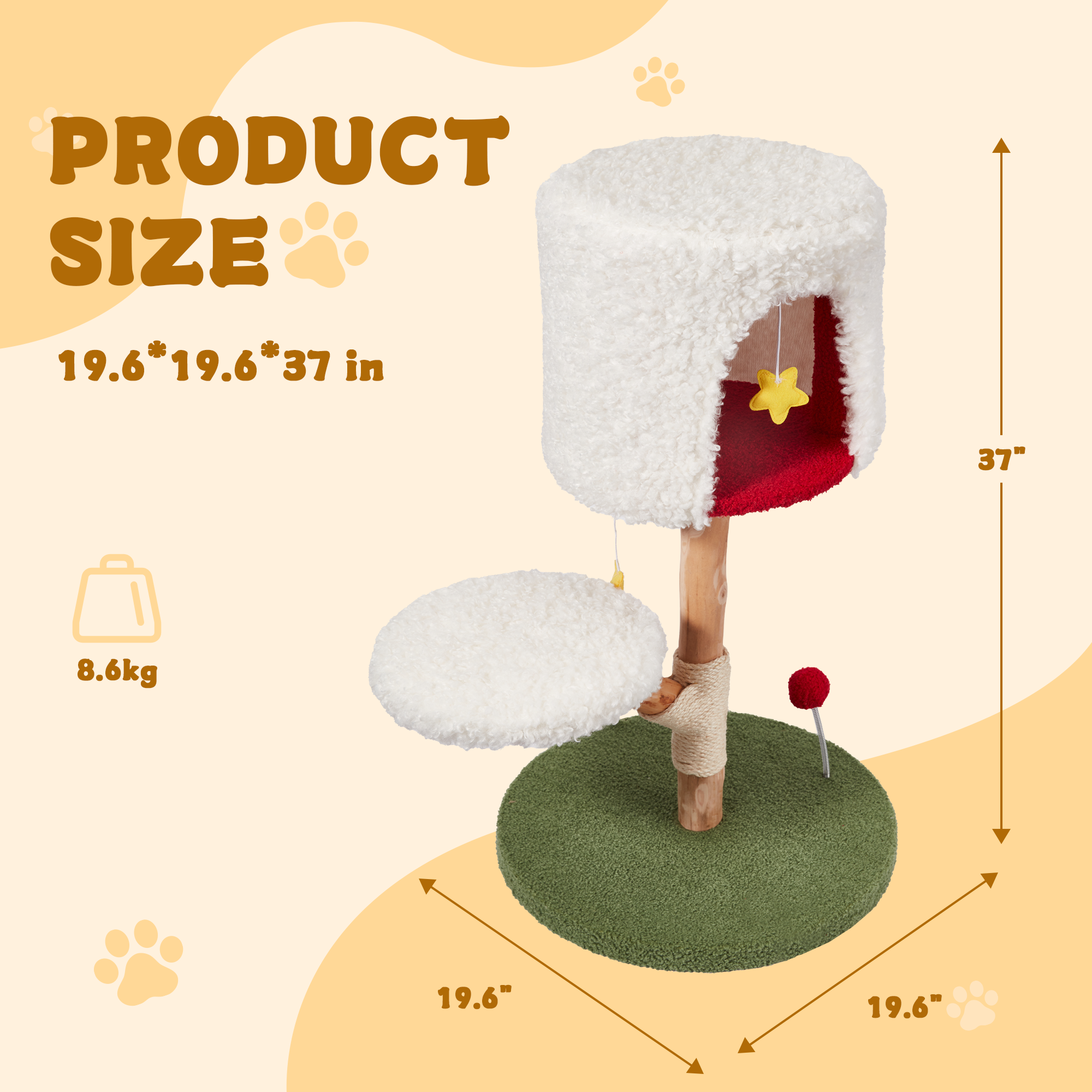 HOMREST Christmas Cat Tree with Scratching Post