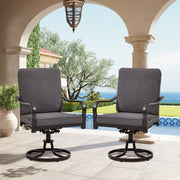 HOMREST Swivel Patio Chairs Set of 2, Heavy Duty Outdoor Dining Chairs, Gray
