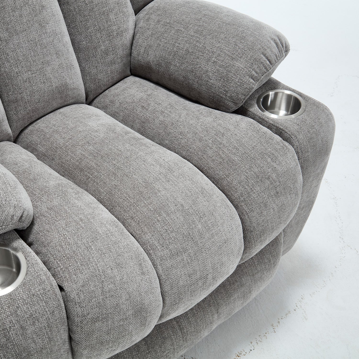 Homrest Premium Electric Recliner Chair with 8-Point Massage & Heating, Plush Chenille Fabric, Gray