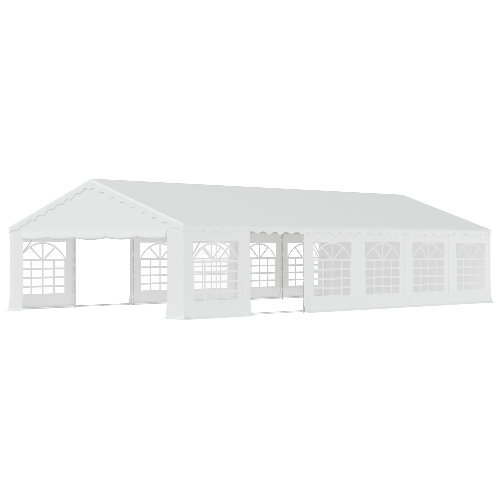 HOMREST 20x40ft Party Tent Outdoor Wedding Tent Heavy Duty Large Canopy Carport With Removable Sidewalls 2 Roll Up Doors 5 Storage Bags White