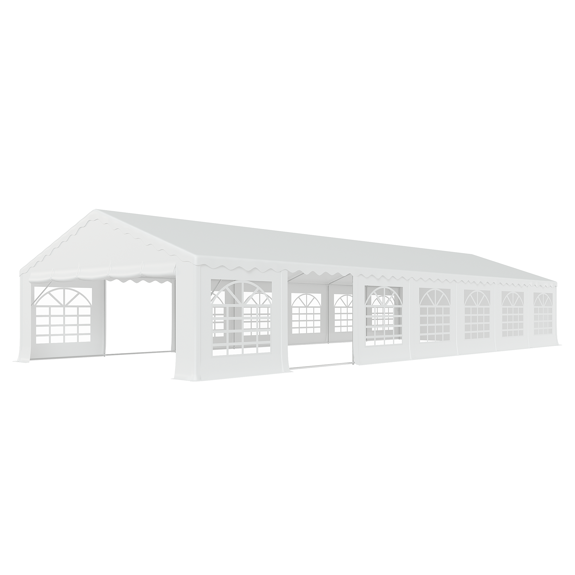 HOMREST 20x50ft Party Tent Outdoor Wedding Tent Heavy Duty Large Canopy Carport With Removable Sidewalls 2 Roll Up Doors 5 Storage Bags White