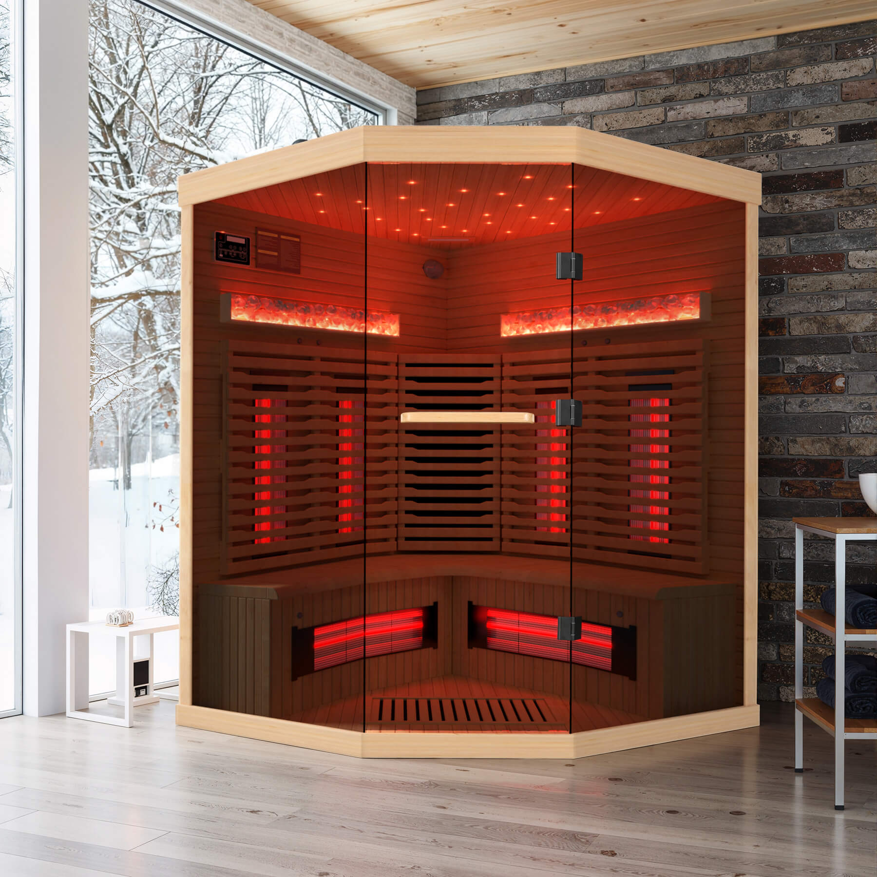 HOMREST Infrared Sauna 4 Person with Full Spectrum Heaters for Home or Gym