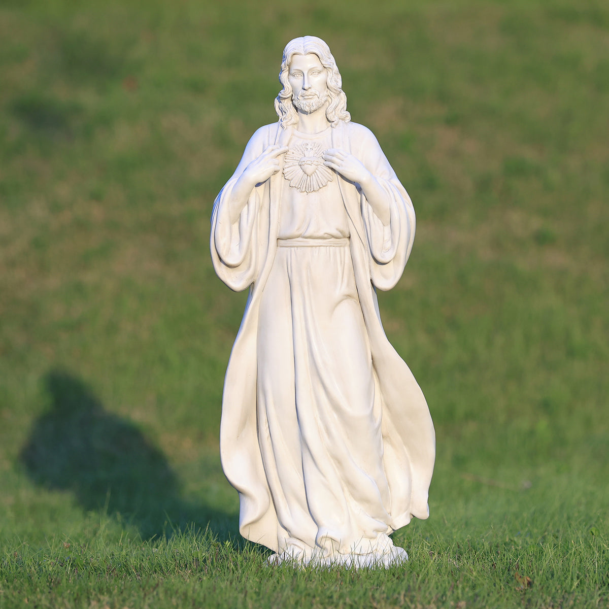 HOMREST 24.8'' Sacred Heart of Jesus Statue Hand-Painted Catholic Jesus Christ Figurine for Garden, Outdoor Yard, Patio, Lawn, Hallway, Religious Gift