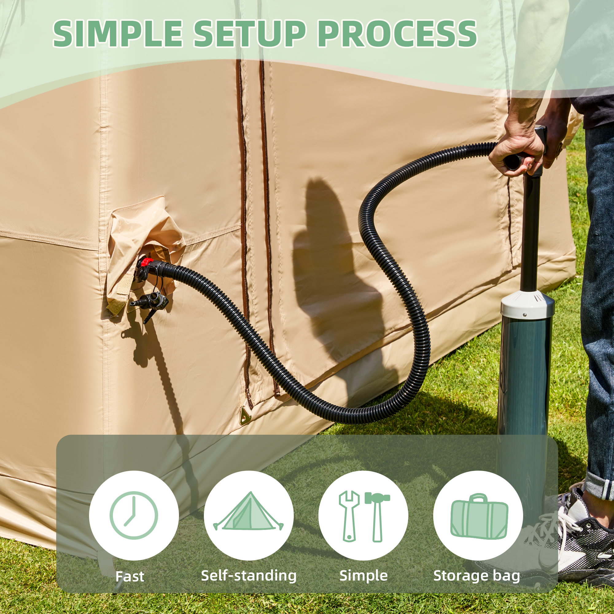 HOMREST 10-12 Person Extra Large 4 season Tent with Stove Jack – 10x12.9x6.2ft