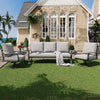 HOMREST Patio Furniture Sets 4 PCS Outdoor Metal Conversation Sets, Gray