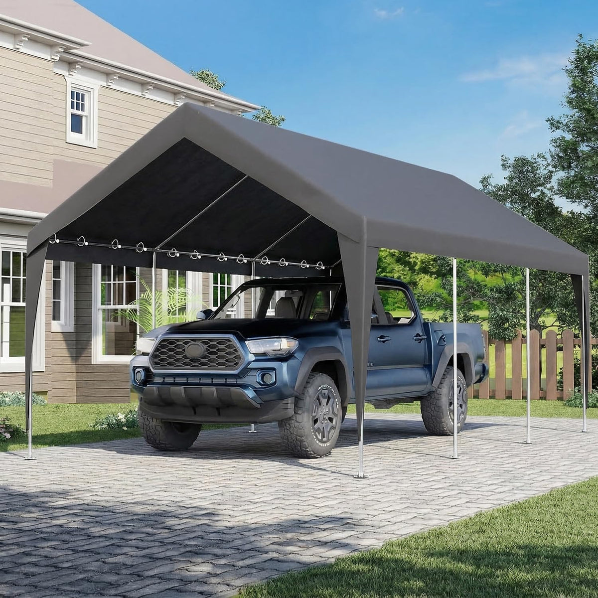 HOMREST 12x20 grey heavy duty carport product image 1