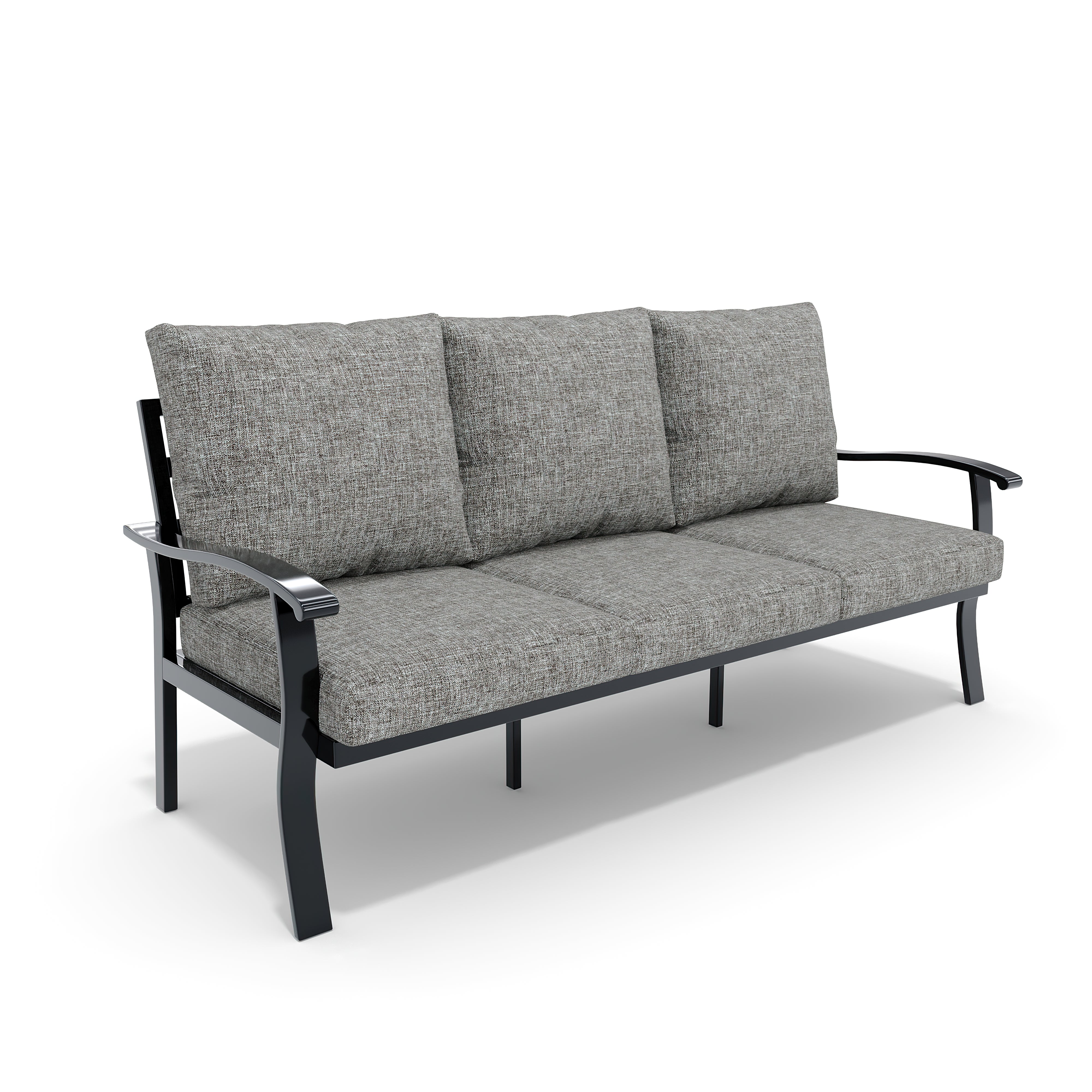 HOMREST Outdoor 3-Seater Sofa - Removable, Washable Cushions, Gray