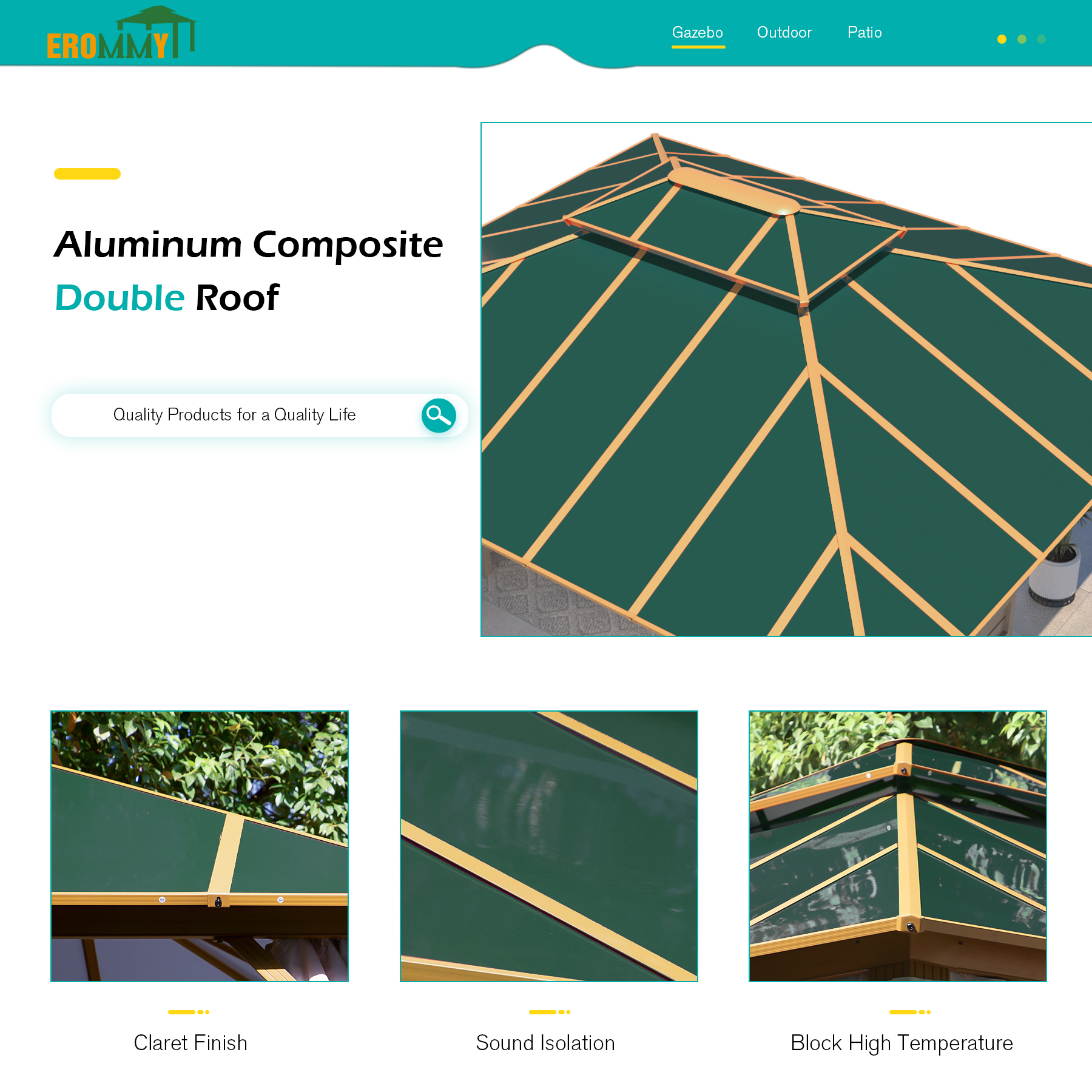 Homrest 10'x12' Gazebo, Outdoor Wood Grain Hardtop Gazebos, Aluminum Composite Double Roof with Privacy Curtain and Mosquito Net Green