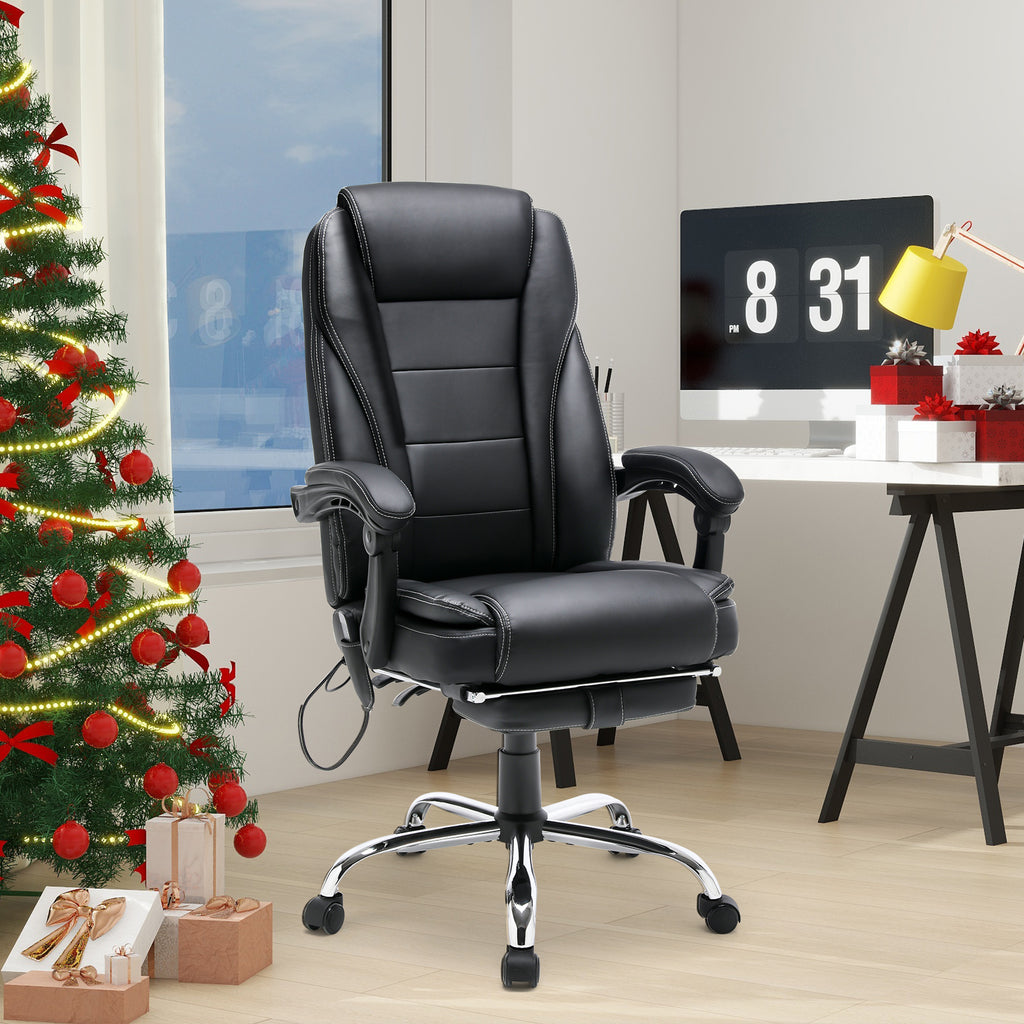 Ergonomic Office Chair, Reclining Home Office Desk Chair Big and Tall with Heat and Massage, Black