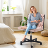HOMREST Height Adjustable Criss Cross Chair with Wheels, Pink