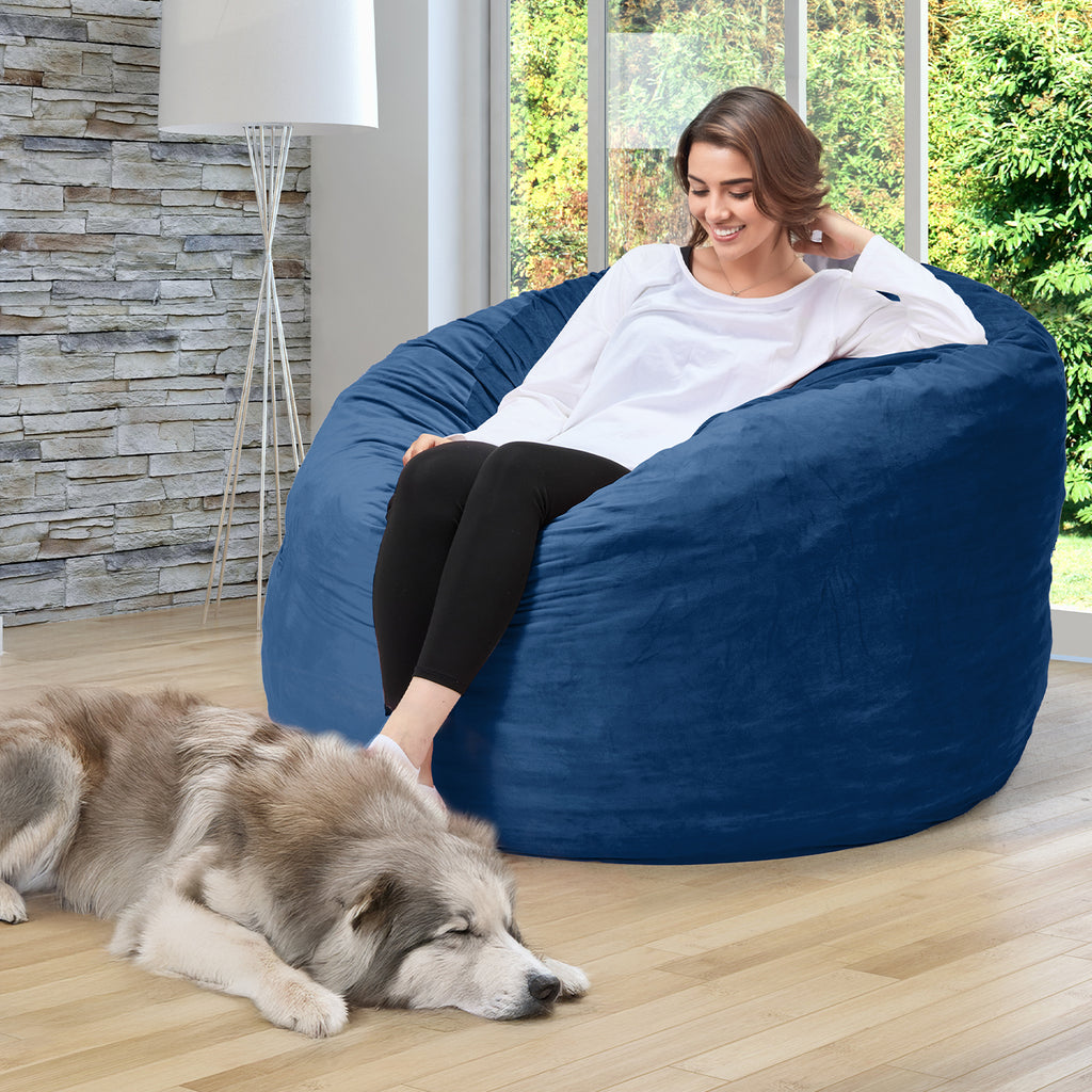 HOMREST 5ft Giant Gorilla Bean Bag Sofa Chair Bed for Adults, Blue