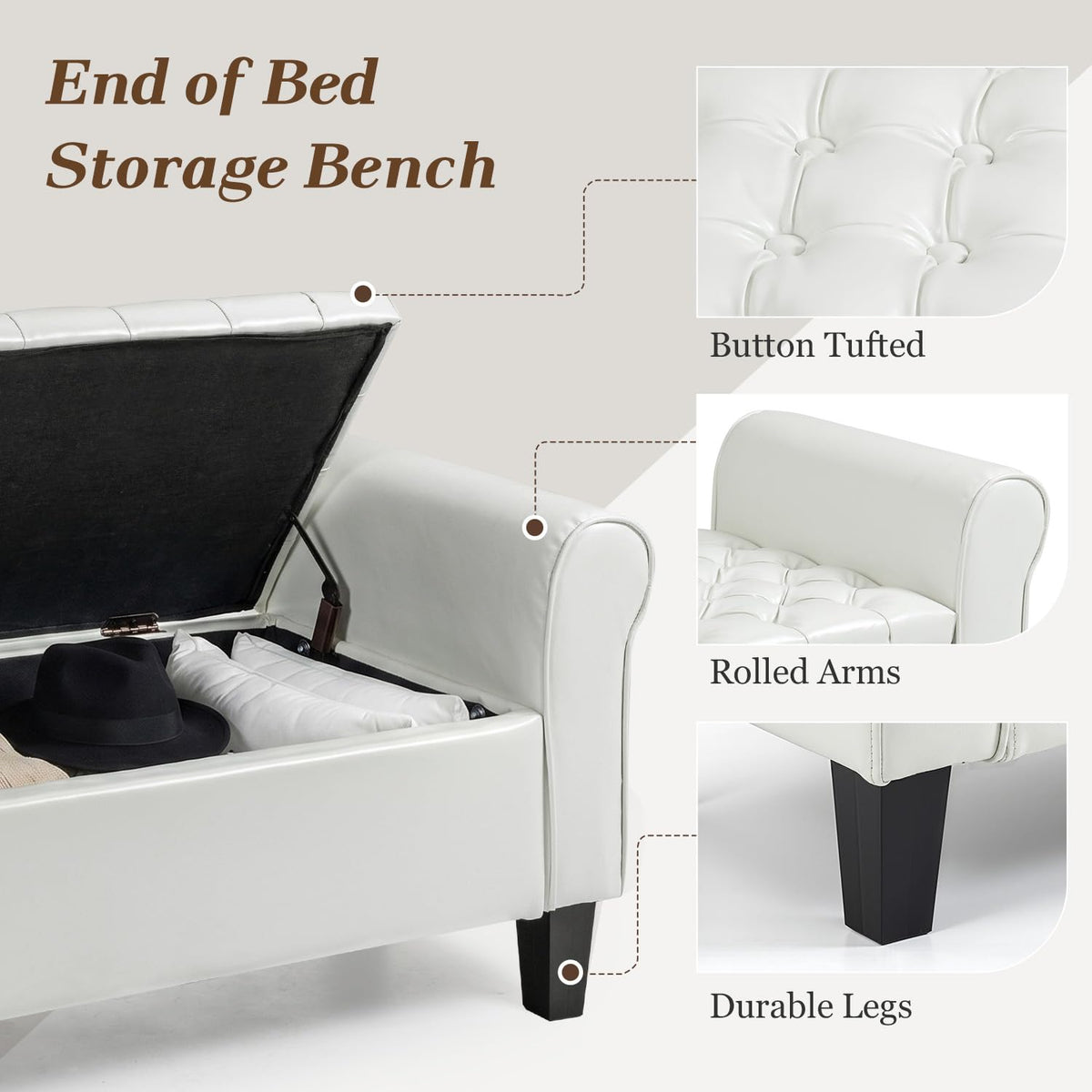 HOMREST 55 storage ottoman bench gallery