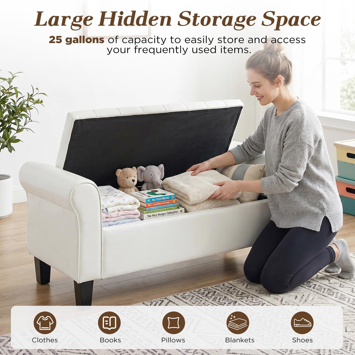 HOMREST 55 storage ottoman bench gallery