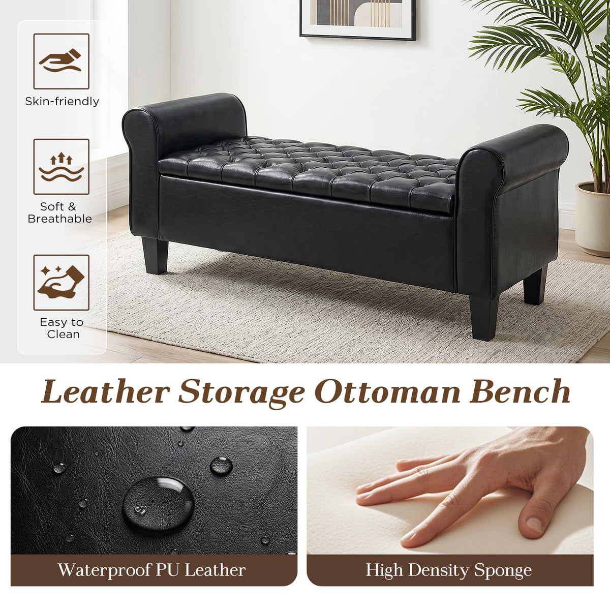 HOMREST 55 storage ottoman bench gallery