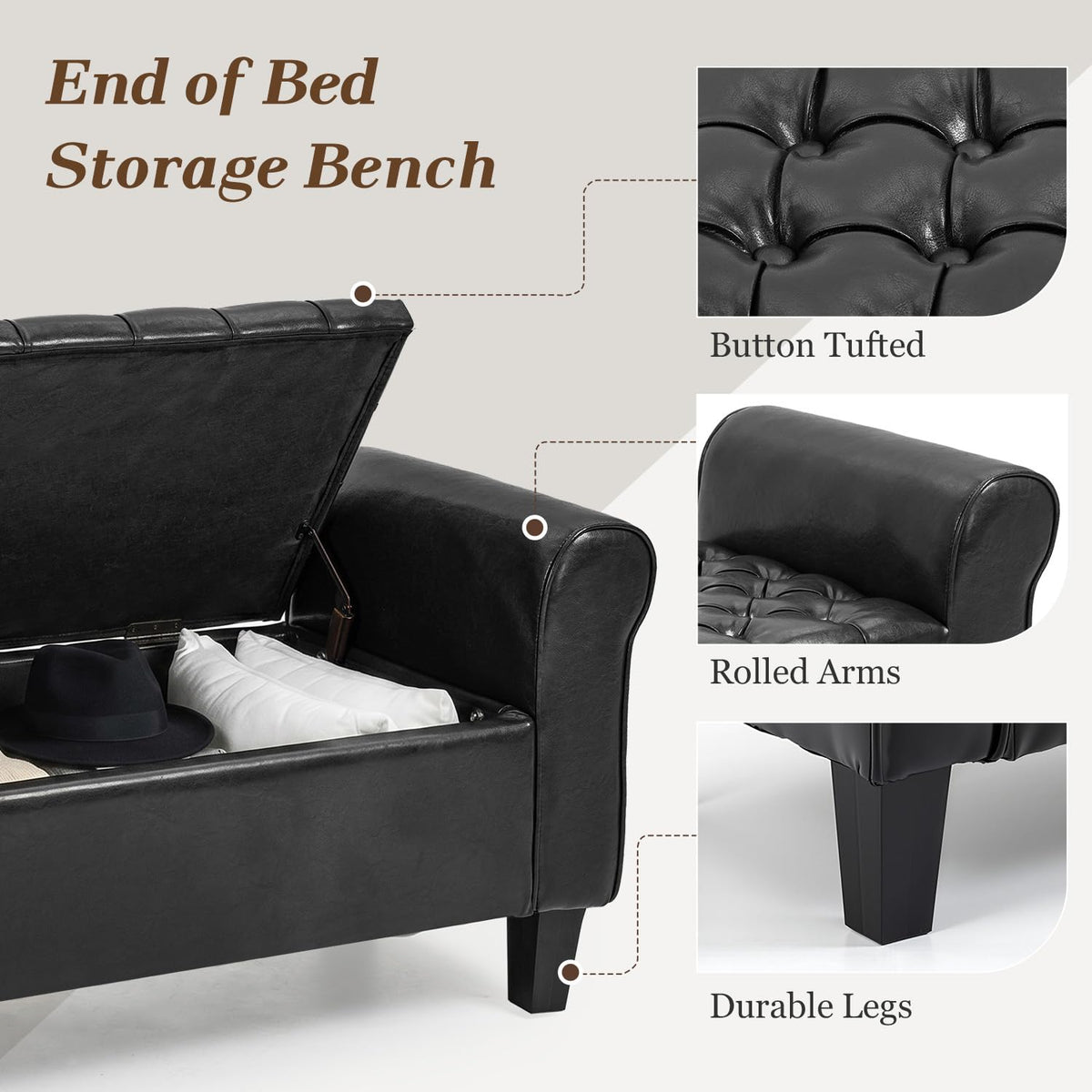 HOMREST 55 storage ottoman bench gallery