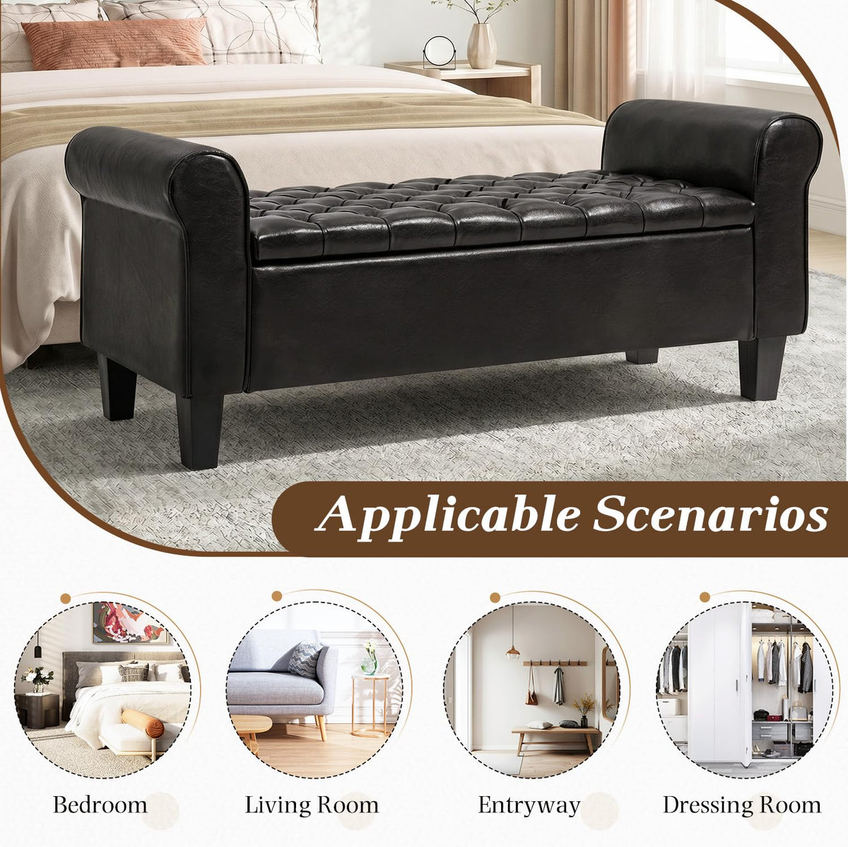 HOMREST 55 storage ottoman bench gallery