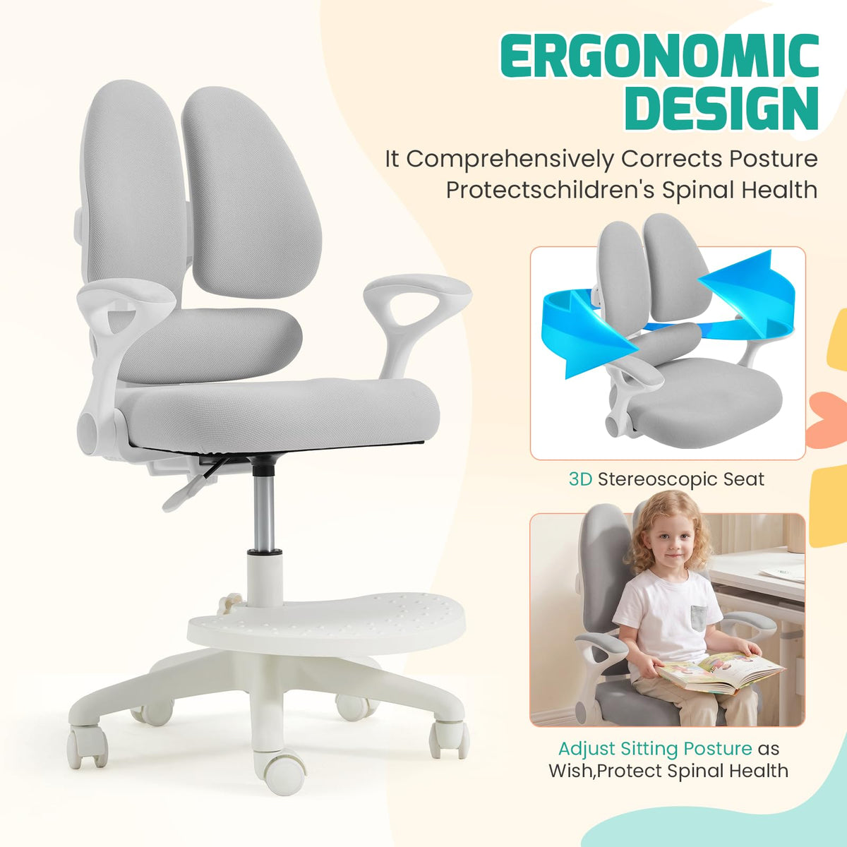 HOMREST 2026 new kids ergonomic gallery