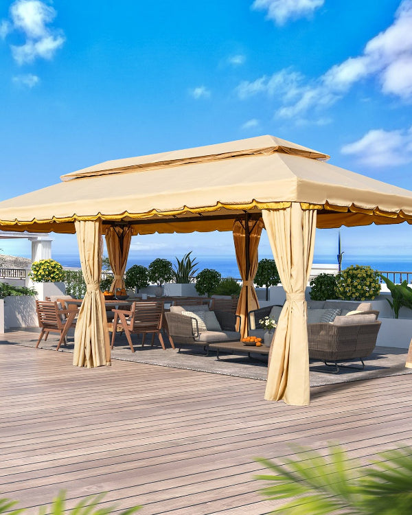 Homrest 10x20 Outdoor Canopy Gazebo with Netting and Shade Curtains, Beige Regular price Sale price $349.99 Regular pric