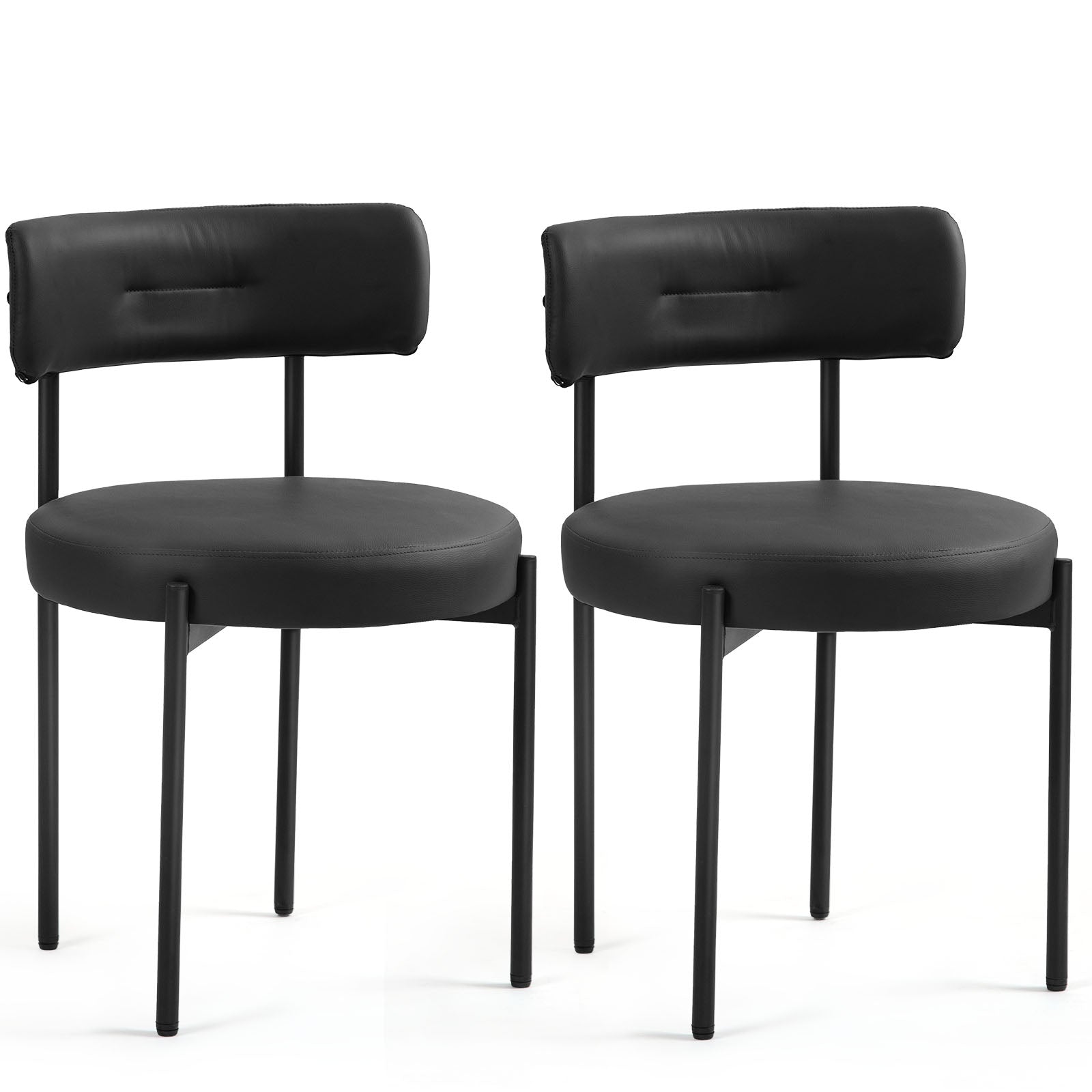 Homrest Faux Leather Dining Chairs (Set of 2) – Black