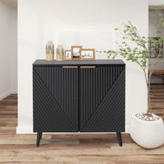 HOMREST fluted black wood sideboard gallery