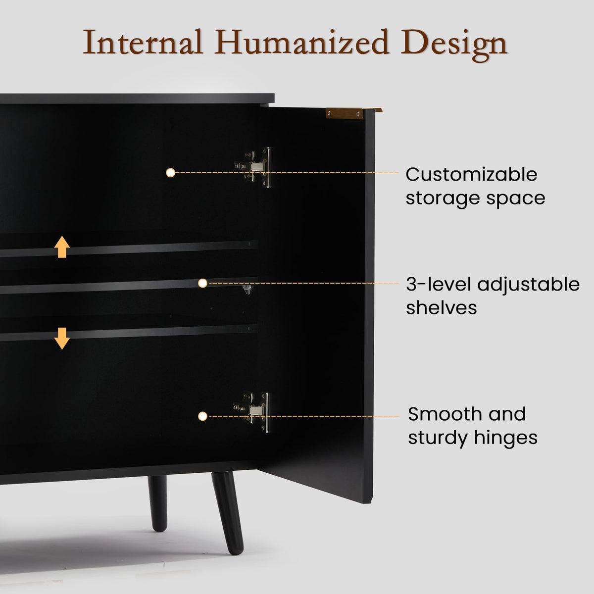 HOMREST fluted black wood sideboard gallery