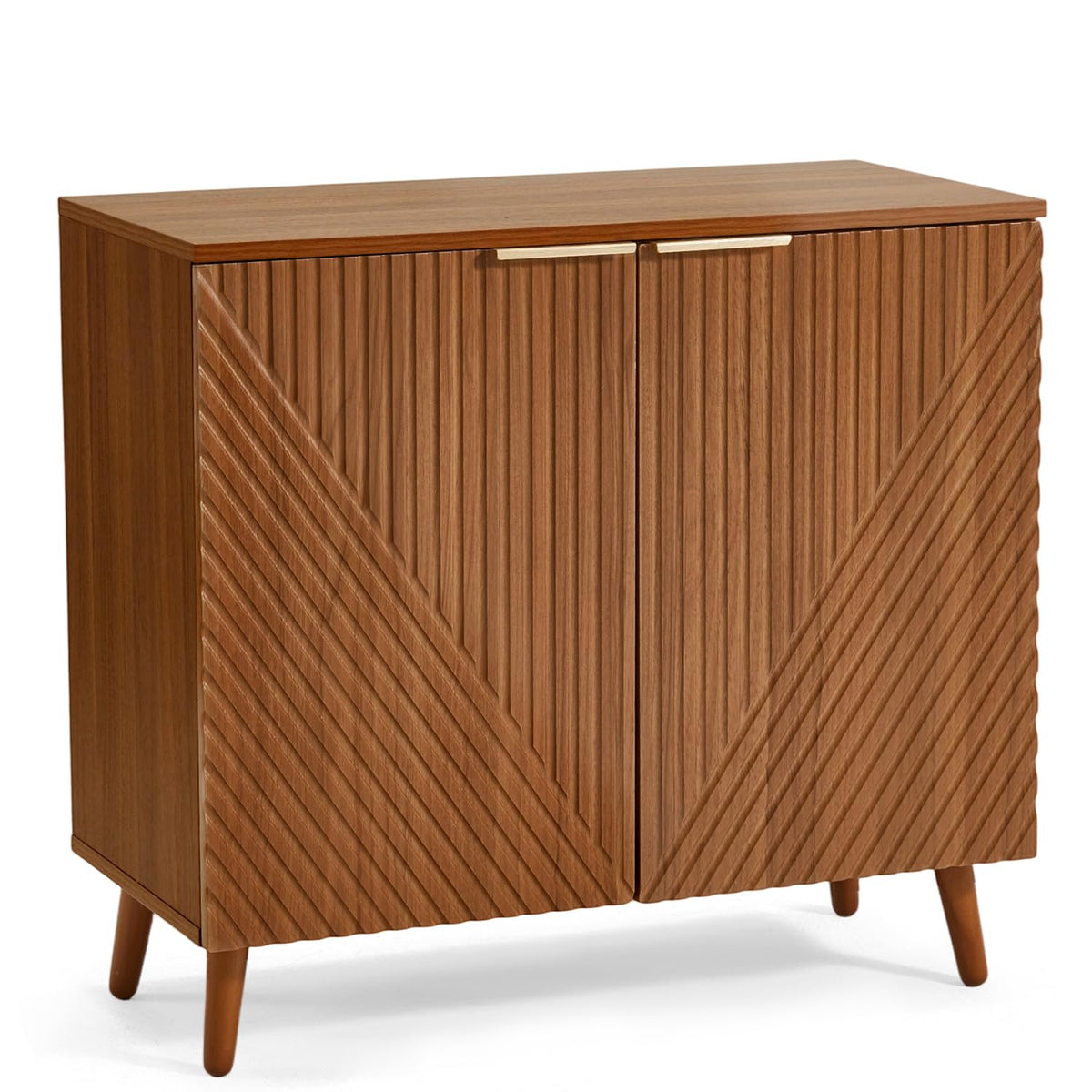 HOMREST fluted brown wood sideboard main