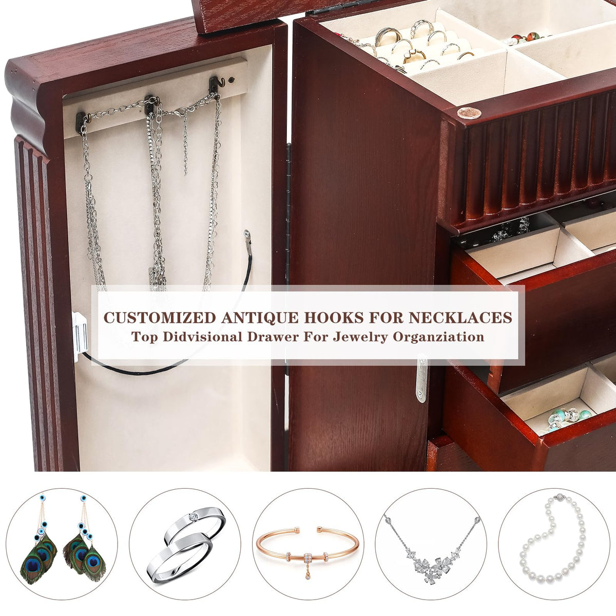 HOMREST standing jewelry cabinet armoire gallery