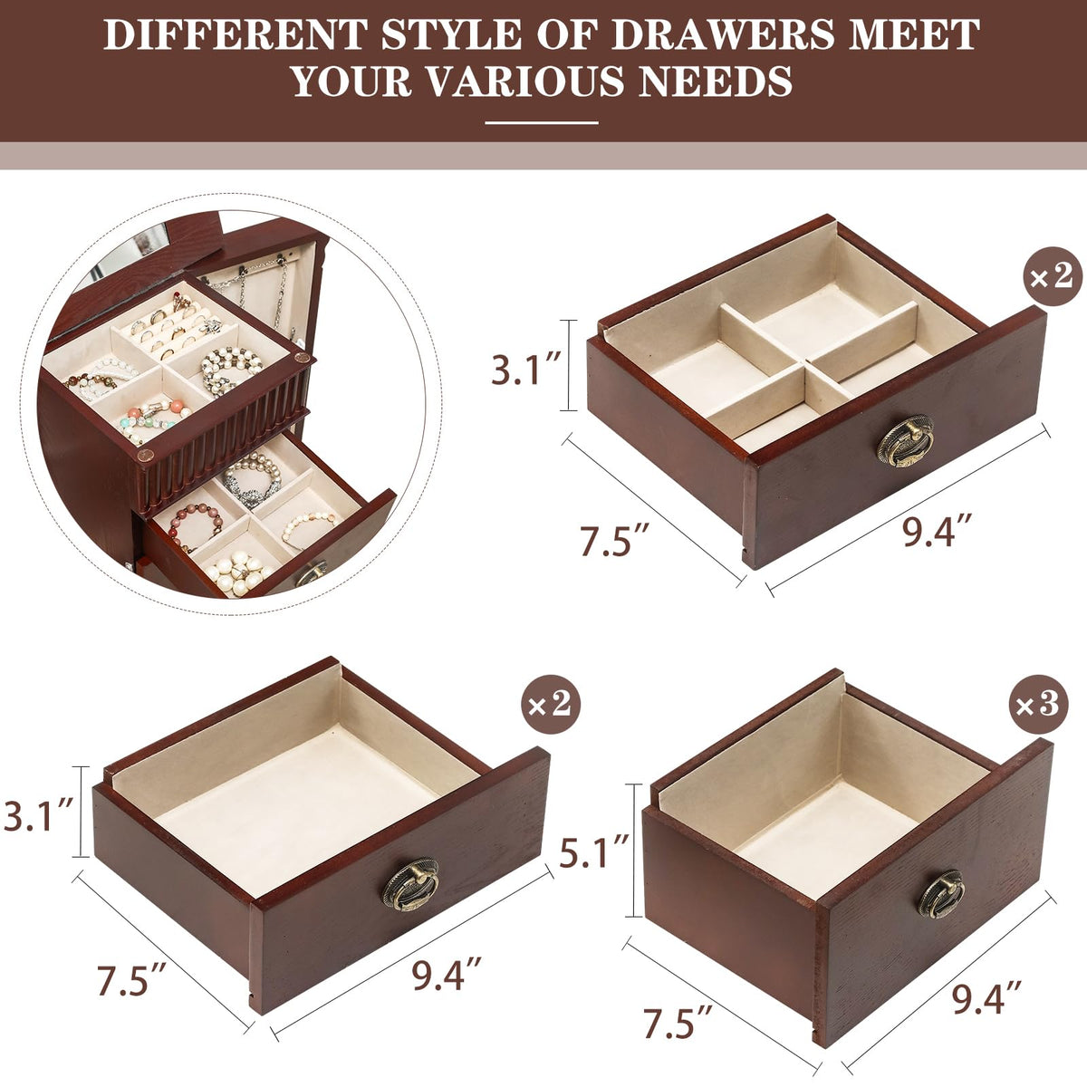 HOMREST standing jewelry cabinet armoire gallery
