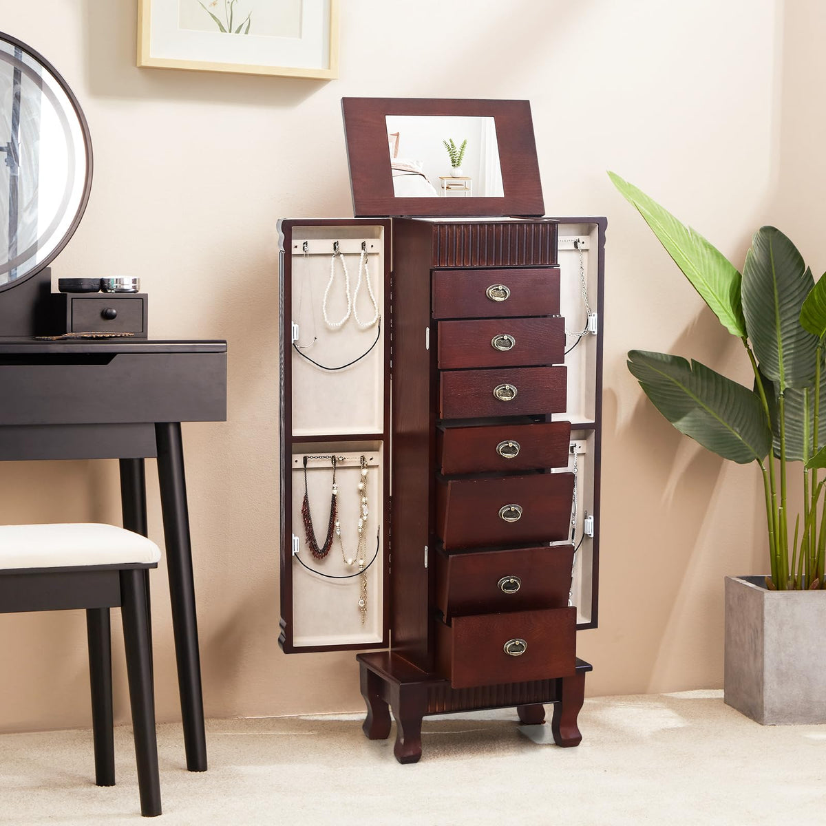 HOMREST standing jewelry cabinet armoire gallery