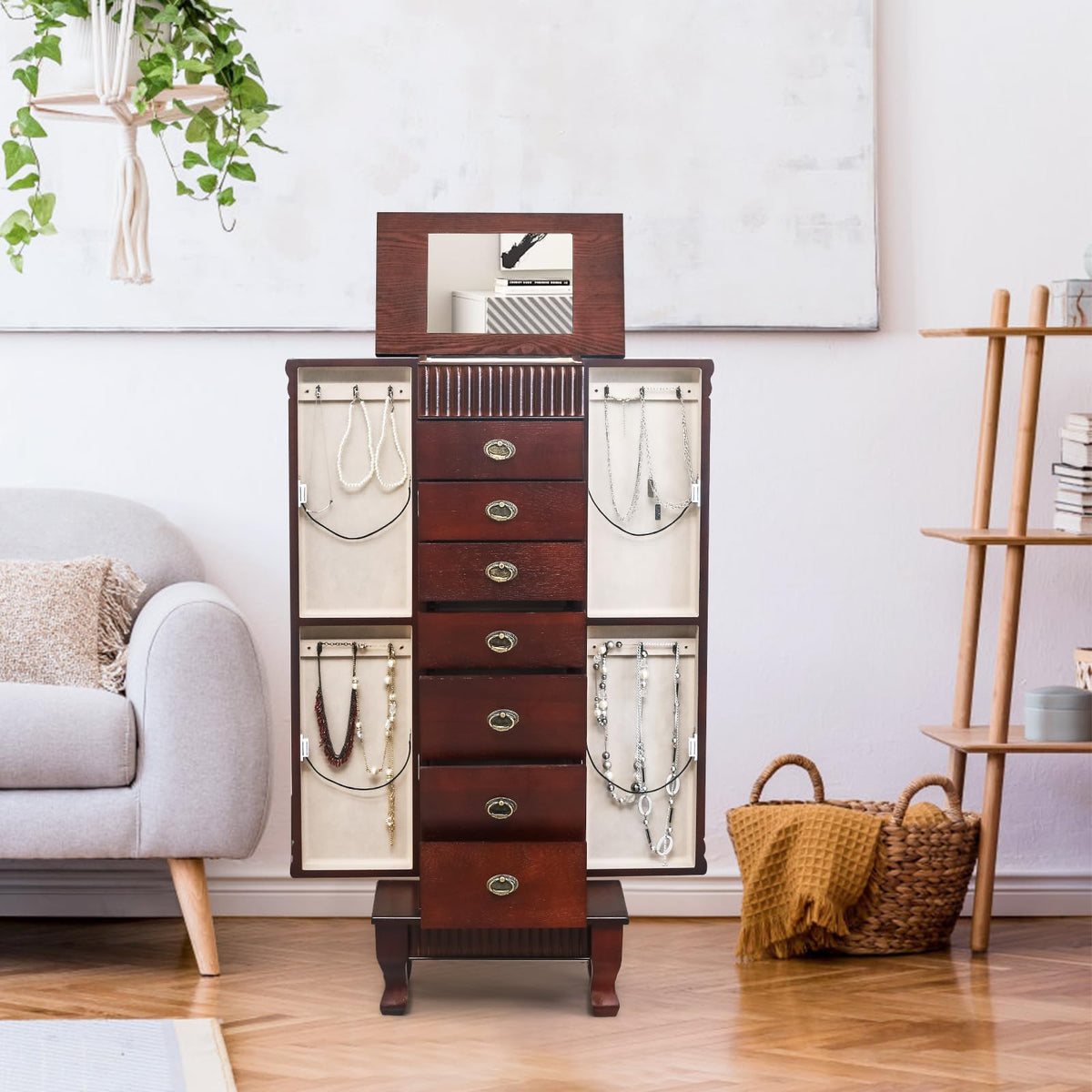 HOMREST standing jewelry cabinet armoire gallery