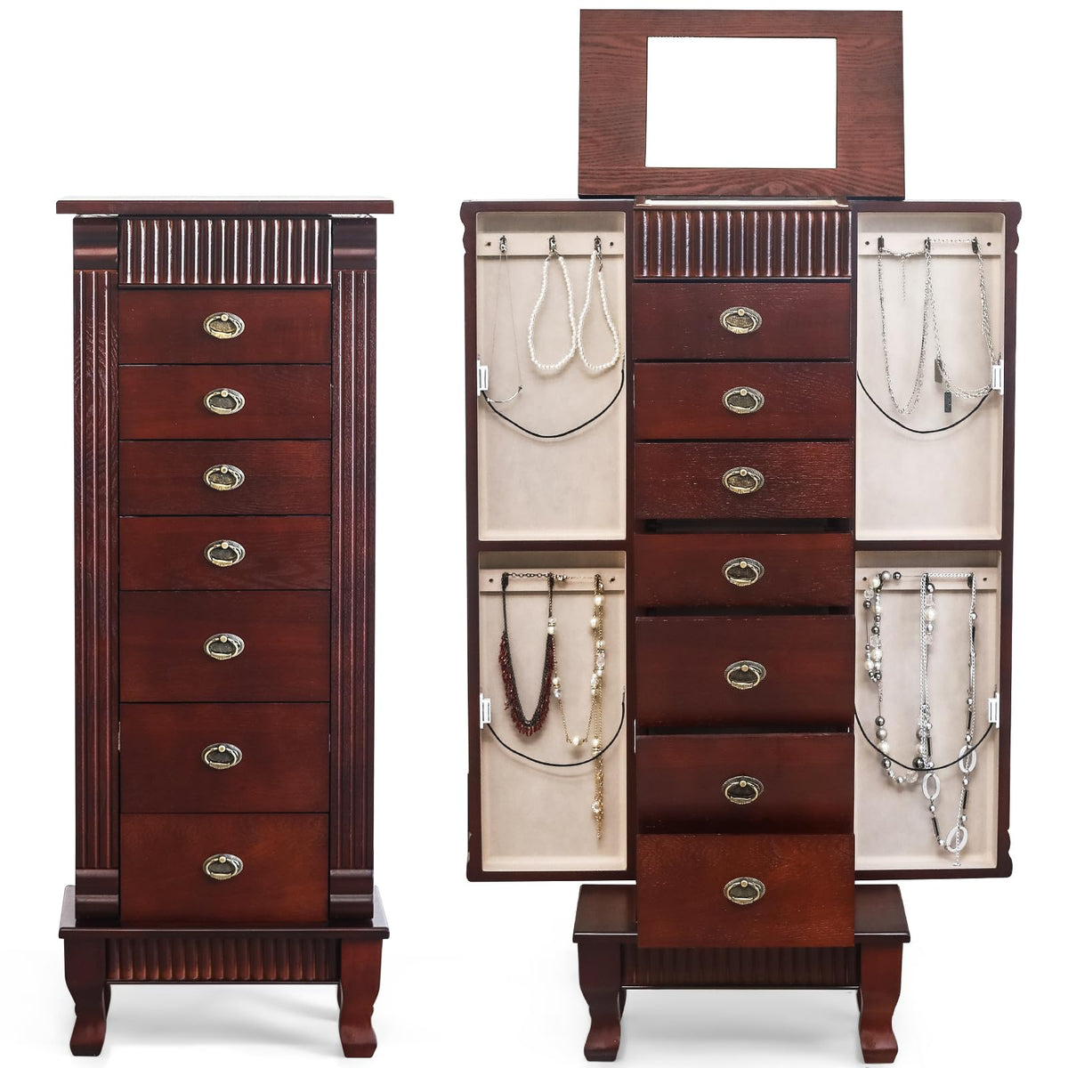 HOMREST standing jewelry cabinet armoire main