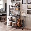 HOMREST 5-tier vinyl record player stand with guitar stand and charging station product image 2