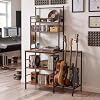HOMREST 5-tier vinyl record player stand with guitar stand and charging station product image 2