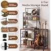 HOMREST 5-tier vinyl record player stand with guitar stand and charging station product image 8