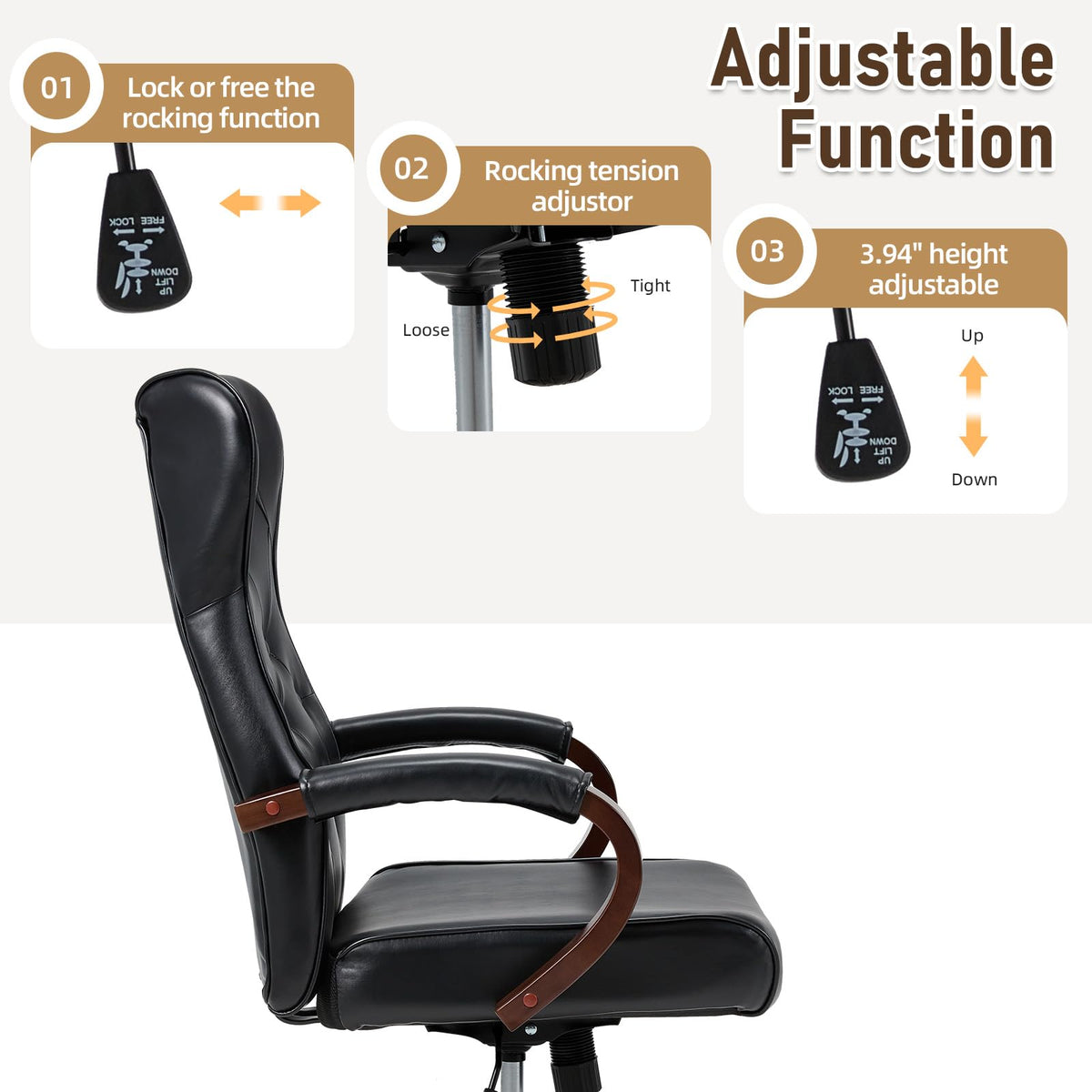 HOMREST executive office chair vintage gallery