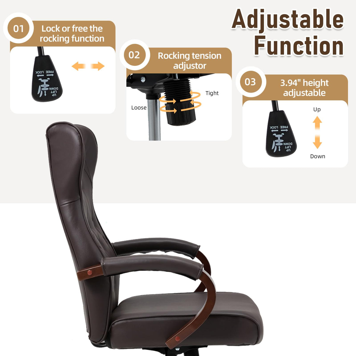 HOMREST executive office chair vintage gallery