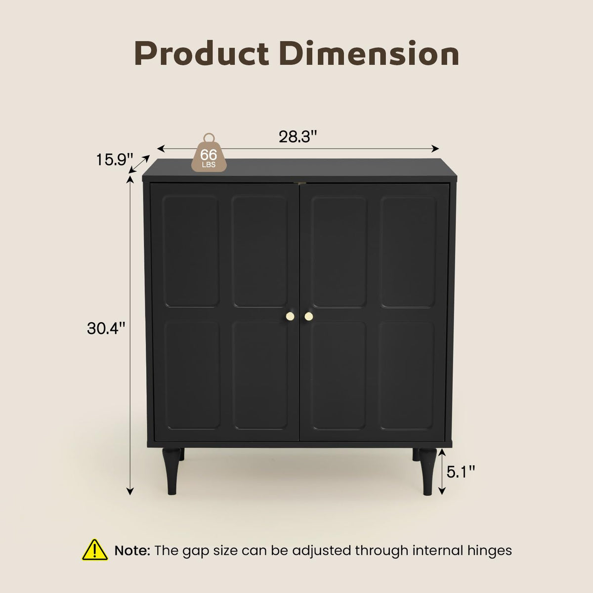 HOMREST fluted storage cabinet with gallery