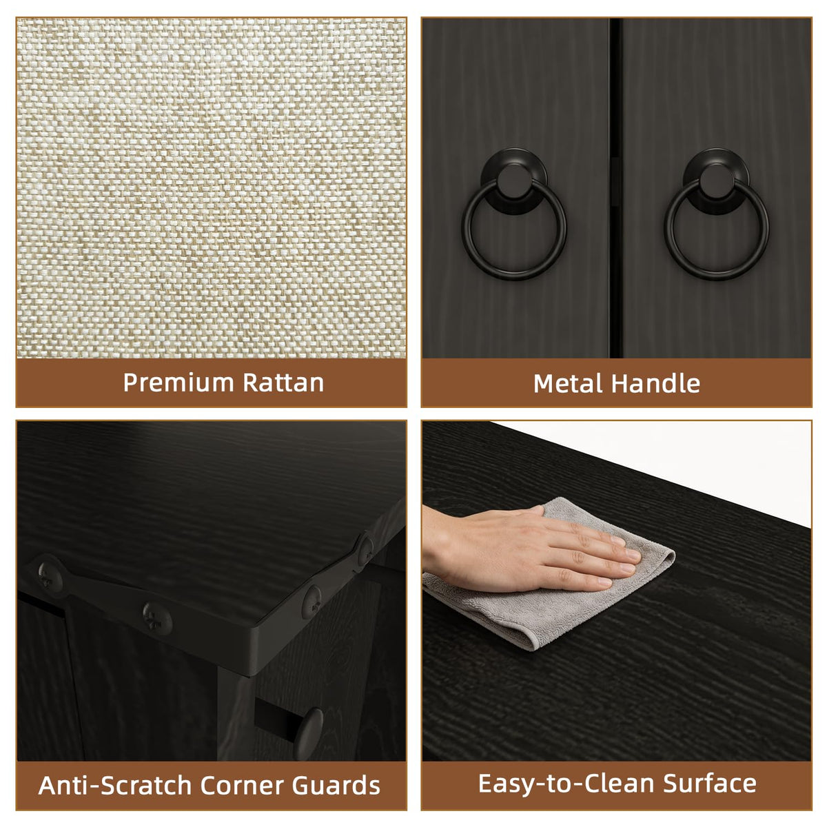 HOMREST rattan cabinet with storage gallery